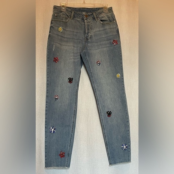 For The Republic Denim - For The Republic Denim jeans with gem flowers
